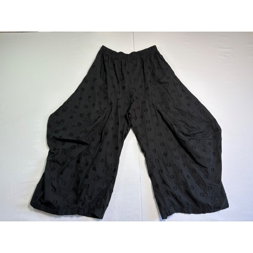 Dress To Kill Black Polka Dot Cotton Lagenlook Harem Balloon Pants Size 1 USA